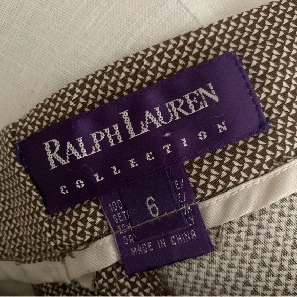 Ralph Lauren Silk Pants Brown Print - Picture 7 of 7